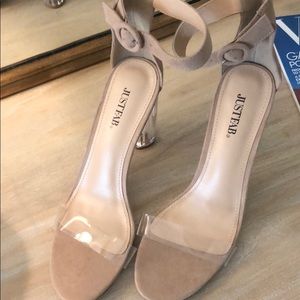JustFab nude heels